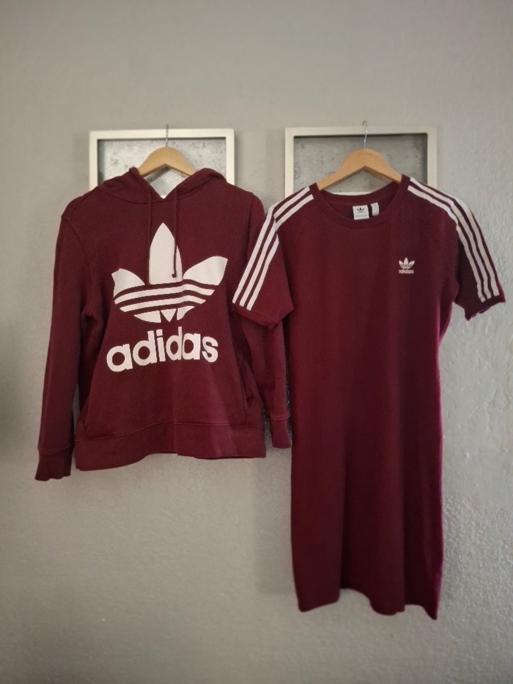 Maroon Adidas Mini Dress and Matching Hooded Sweatshirt